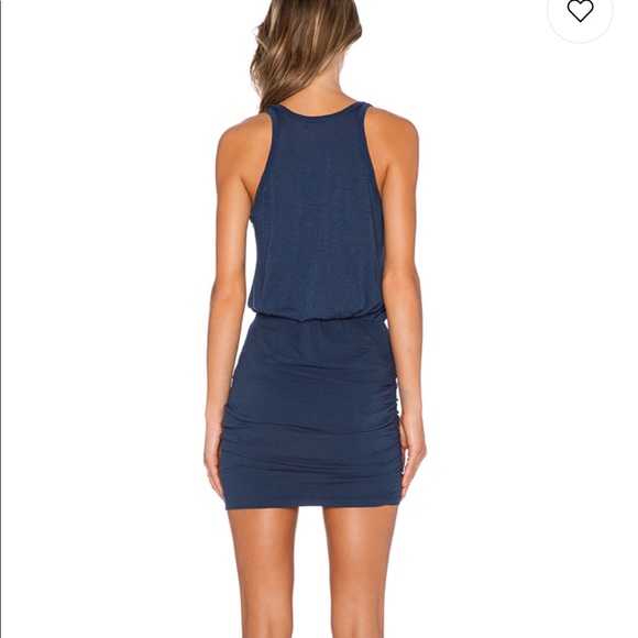 Stateside Creped Ruched Mini Dress in Navy - Picture 3 of 4